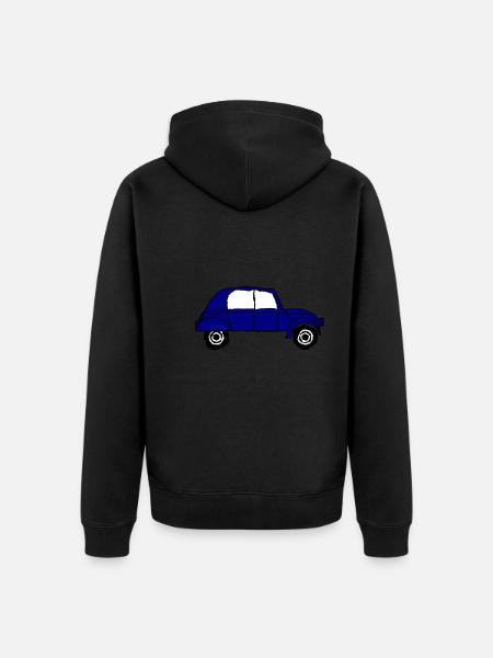 2 CV. AUTO. RALLY. VADERDAG. - Uniseks Premium bio ziphoodie - zwart