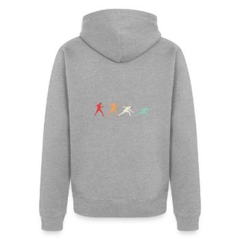Escrime - Veste à capuche bio Premium Unisexe - gris chiné - Dos - Nico (187cm)