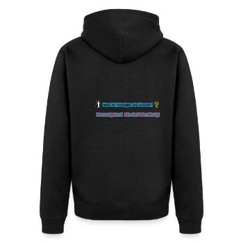 Hausaufgaben sind überflüssig - Unisex Premium Bio Zip Hoodie - Schwarz - Hinten - Nico (187cm)