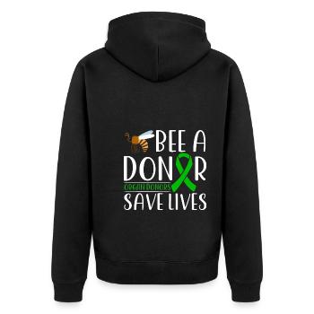 Bee A Donor Organ Donor Saves Lives - Unisex Premium Bio Zip Hoodie - Schwarz - Hinten - Nico (187cm)