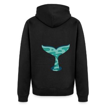 Whale Tail - Unisex Premium Bio Zip Hoodie - Schwarz - Hinten - Nico (187cm)