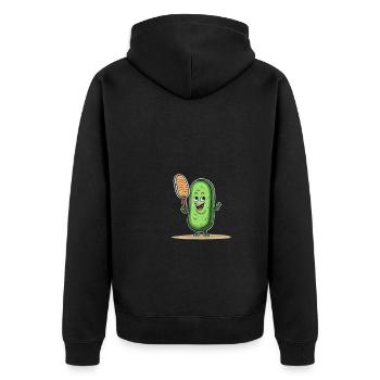 Pickleball Picklepaddle Pickle Sport - Unisex Premium Organic Zip Hoodie - black - Back - Nico (187cm)