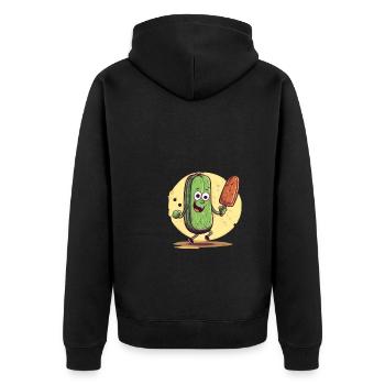 Pickleball Picklepaddle Pickle Sport - Unisex Premium Organic Zip Hoodie - black - Back - Nico (187cm)