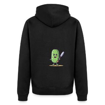 Pickleball Picklepaddle Pickle Sport - Unisex Premium Organic Zip Hoodie - black - Back - Nico (187cm)