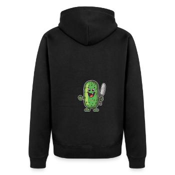 Pickleball Picklepaddle Pickle Sport - Unisex Premium Organic Zip Hoodie - black - Back - Nico (187cm)