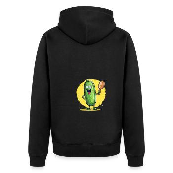 Pickleball Picklepaddle Pickle Sport - Unisex Premium Organic Zip Hoodie - black - Back - Nico (187cm)