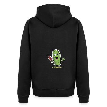 Pickleball Picklepaddle Pickle Sport - Unisex Premium Organic Zip Hoodie - black - Back - Nico (187cm)