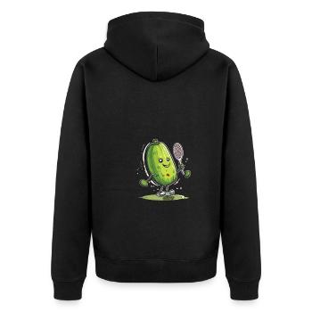Pickleball Picklepaddle Pickle Sport - Unisex Premium Organic Zip Hoodie - black - Back - Nico (187cm)