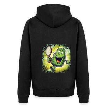 Pickleball Picklepaddle Pickle Sport - Unisex Premium Organic Zip Hoodie - black - Back - Nico (187cm)