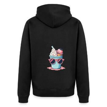 Tasse à café Lunettes de soleil Garniture - Veste à capuche bio Premium Unisexe - noir - Dos - Nico (187cm)