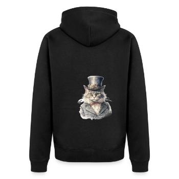 Chat dans 1800 ans style habillé noble baroque - Veste à capuche bio Premium Unisexe - noir - Dos - Nico (187cm)