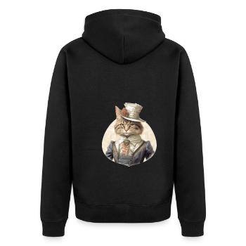 Chat dans 1800 ans style habillé noble baroque - Veste à capuche bio Premium Unisexe - noir - Dos - Nico (187cm)