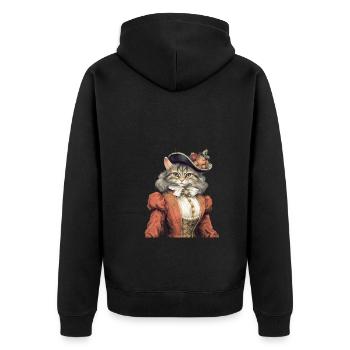 Chat dans 1800 ans style habillé noble baroque - Veste à capuche bio Premium Unisexe - noir - Dos - Nico (187cm)