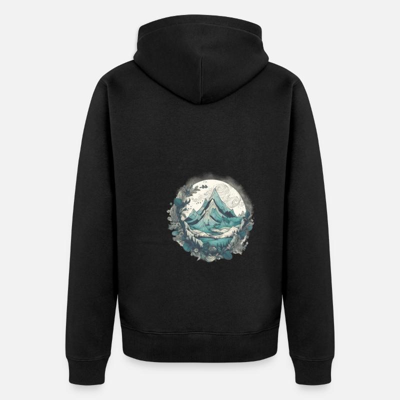 Nature Aventure Randonnée Camping Design - Veste à capuche bio Premium Unisexe - noir
