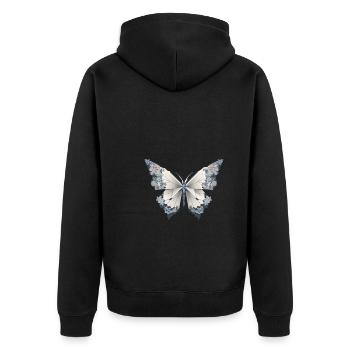 Origami Schmetterling Japanische Kunst - Unisex Premium Bio Zip Hoodie - Schwarz - Hinten - Nico (187cm)