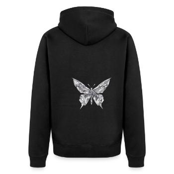 Origami Schmetterling Japanische Kunst - Unisex Premium Bio Zip Hoodie - Schwarz - Hinten - Nico (187cm)