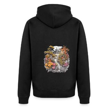 Bonsaï - Jardin Japonais - Veste à capuche bio Premium Unisexe - noir - Dos - Nico (187cm)