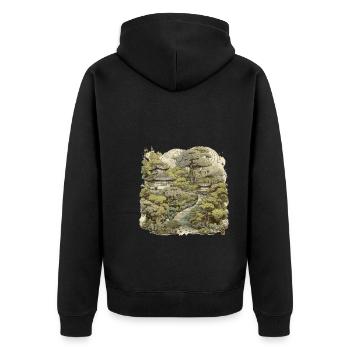 Bonsaï - Jardin Japonais - Veste à capuche bio Premium Unisexe - noir - Dos - Nico (187cm)