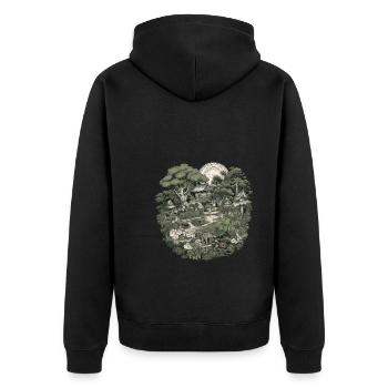 Bonsaï - Jardin Japonais - Veste à capuche bio Premium Unisexe - noir - Dos - Nico (187cm)