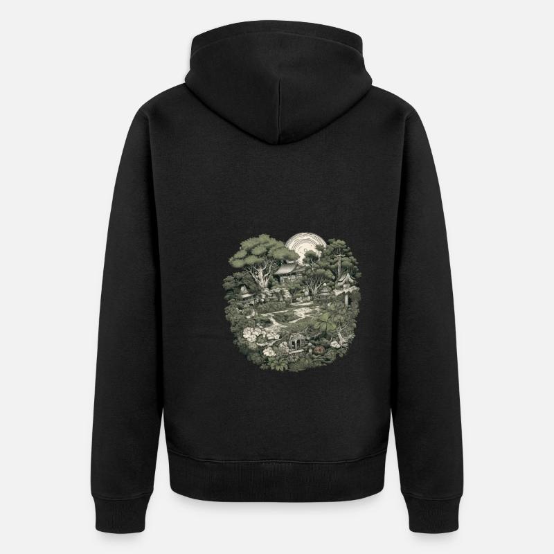 Bonsaï - Jardin Japonais - Veste à capuche bio Premium Unisexe - noir