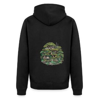 Bonsaï - Jardin Japonais - Veste à capuche bio Premium Unisexe - noir - Dos - Nico (187cm)