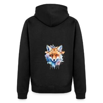 Fox Wild Animal Chemise de sommeil Aquarelle - Veste à capuche bio Premium Unisexe - noir - Dos - Nico (187cm)