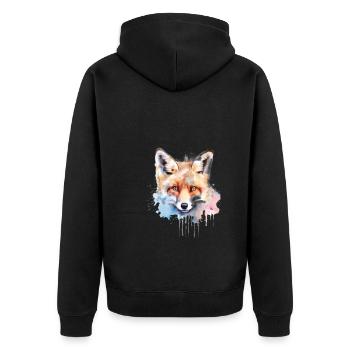 Fox Wild Animal Chemise de sommeil Aquarelle - Veste à capuche bio Premium Unisexe - noir - Dos - Nico (187cm)