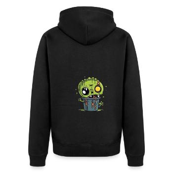Tasse à café d’Halloween - tasse à café effrayante - Veste à capuche bio Premium Unisexe - noir - Dos - Nico (187cm)