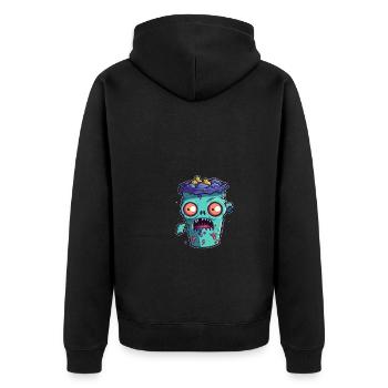 Tasse à café d’Halloween - tasse à café effrayante - Veste à capuche bio Premium Unisexe - noir - Dos - Nico (187cm)