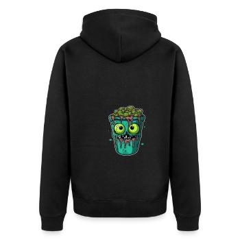 Tasse à café d’Halloween - tasse à café effrayante - Veste à capuche bio Premium Unisexe - noir - Dos - Nico (187cm)