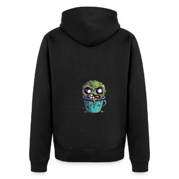 Tasse à café d’Halloween - tasse à café effrayante - Veste à capuche bio Premium Unisexe - noir - Dos - Nico (187cm)