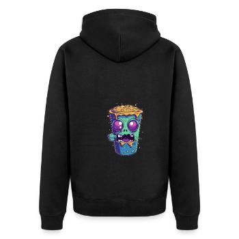 Tasse à café d’Halloween - tasse à café effrayante - Veste à capuche bio Premium Unisexe - noir - Dos - Nico (187cm)