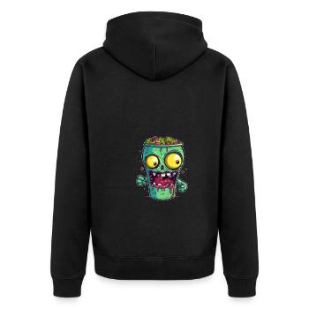 Tasse à café d’Halloween - tasse à café effrayante - Veste à capuche bio Premium Unisexe - noir - Dos - Nico (187cm)