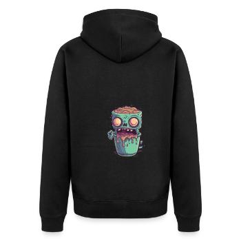 Tasse à café d’Halloween - tasse à café effrayante - Veste à capuche bio Premium Unisexe - noir - Dos - Nico (187cm)