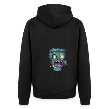 Tasse à café d’Halloween - tasse à café effrayante - Veste à capuche bio Premium Unisexe - noir - Dos - Nico (187cm)