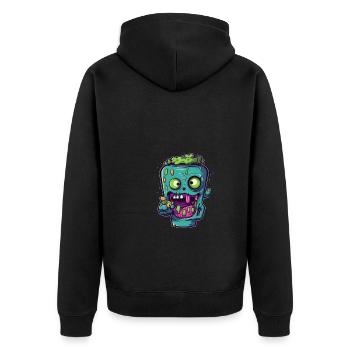 Tasse à café d’Halloween - tasse à café effrayante - Veste à capuche bio Premium Unisexe - noir - Dos - Nico (187cm)