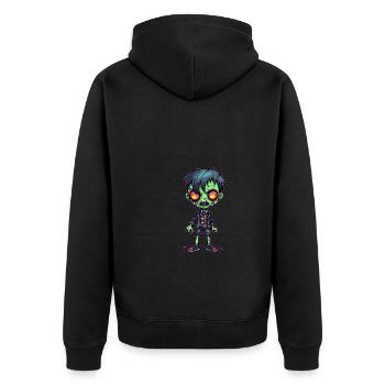 Halloween Zombie Junge - Kawaii süß Monster Horror - Unisex Premium Bio Zip Hoodie - Schwarz - Hinten - Nico (187cm)