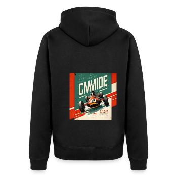 Rétro Car Poster Vintage Car Old School - Veste à capuche bio Premium Unisexe - noir - Dos - Nico (187cm)