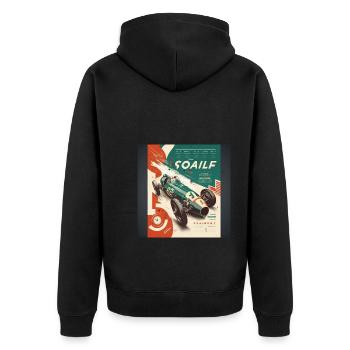 Rétro Car Poster Vintage Car Old School - Veste à capuche bio Premium Unisexe - noir - Dos - Nico (187cm)