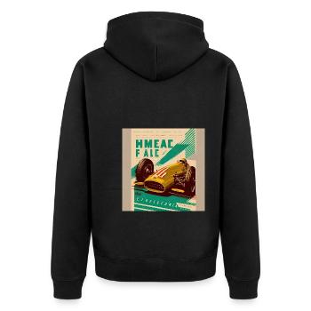 Rétro Car Poster Vintage Car Old School - Veste à capuche bio Premium Unisexe - noir - Dos - Nico (187cm)