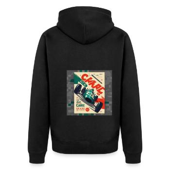 Rétro Car Poster Vintage Car Old School - Veste à capuche bio Premium Unisexe - noir - Dos - Nico (187cm)