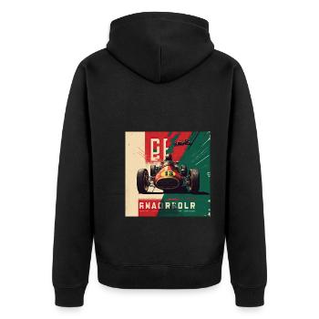 Rétro Car Poster Vintage Car Old School - Veste à capuche bio Premium Unisexe - noir - Dos - Nico (187cm)