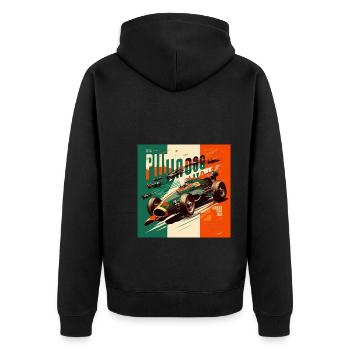 Rétro Car Poster Vintage Car Old School - Veste à capuche bio Premium Unisexe - noir - Dos - Nico (187cm)