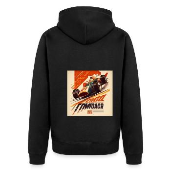 Rétro Car Poster Vintage Car Old School - Veste à capuche bio Premium Unisexe - noir - Dos - Nico (187cm)