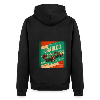 Rétro Car Poster Vintage Car Old School - Veste à capuche bio Premium Unisexe - noir - Dos - Nico (187cm)