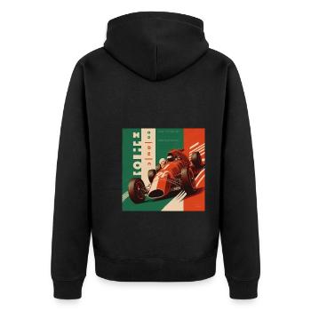 Rétro Car Poster Vintage Car Old School - Veste à capuche bio Premium Unisexe - noir - Dos - Nico (187cm)