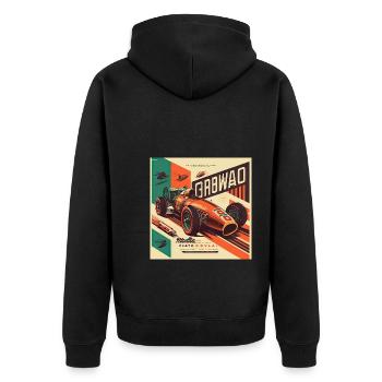 Rétro Car Poster Vintage Car Old School - Veste à capuche bio Premium Unisexe - noir - Dos - Nico (187cm)