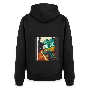 Rétro Car Poster Vintage Car Old School - Veste à capuche bio Premium Unisexe - noir - Dos - Nico (187cm)