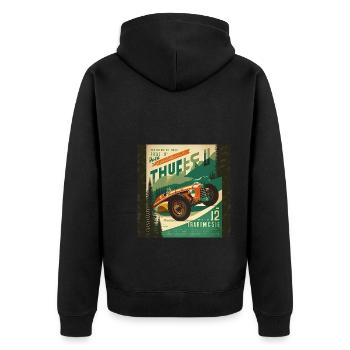 Rétro Car Poster Vintage Car Old School - Veste à capuche bio Premium Unisexe - noir - Dos - Nico (187cm)