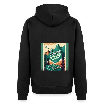 Rétro Car Poster Vintage Car Old School - Veste à capuche bio Premium Unisexe - noir - Dos - Nico (187cm)